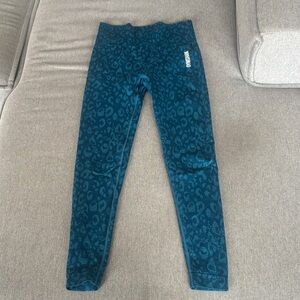 Gymshark Dark Teal Leopard Leggings